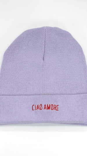 rib beanie_lavender_ciao amore wellenschrift_rot_fwk