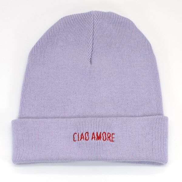 rib beanie_lavender_ciao amore wellenschrift_rot_fwk
